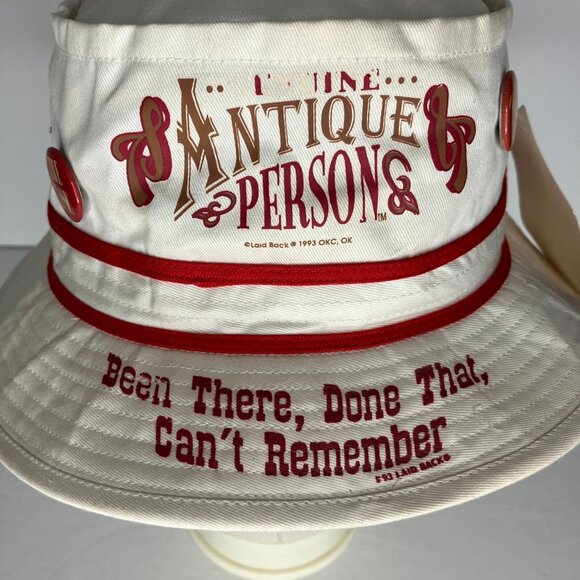 Vintage 90's Antique Person Bucket Hat Old Man Retired Novelty - Picture 2 of 11
